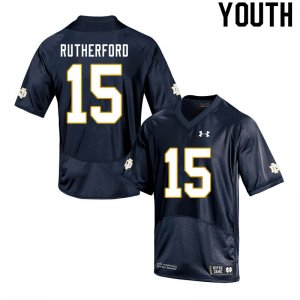 Notre Dame Fighting Irish Youth Isaiah Rutherford #15 Navy Under Armour Authentic Stitched College NCAA Football Jersey UTT0699IQ